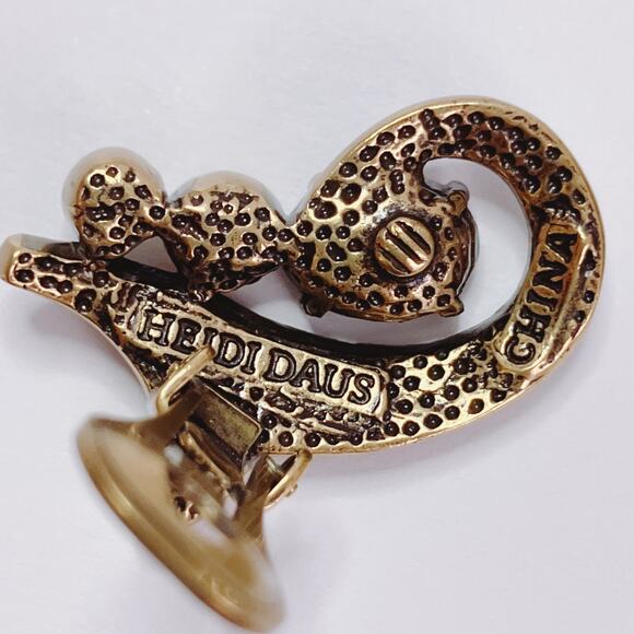 Heidi Daus Beguiling Baroque Purple Multicolor Swirl Pave Jewel Clip On Earrings - Picture 10 of 12